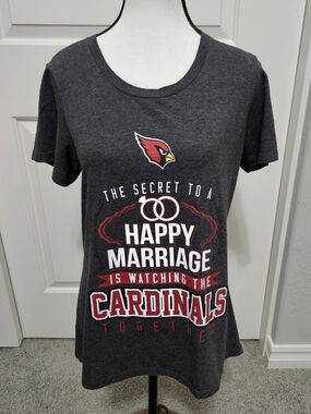 Arizona Cardinals Graphic Tee - Dark Gray with Red & White